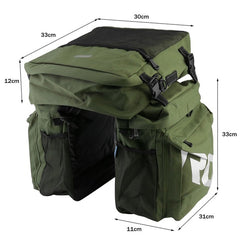 ROSWHEEL MTB Mountain Bike Carrier Rack Bag 3 In 1 - The Family Camper